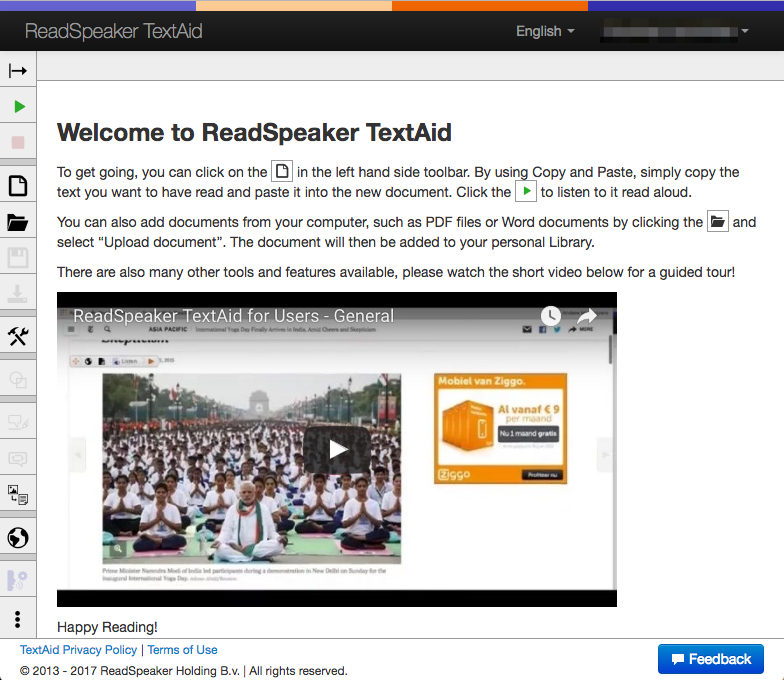 Screenshot of Interface