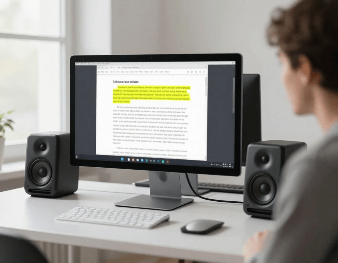 ReadSpeaker docReader liest ein PDF-Dokument mit Texthervorhebung.