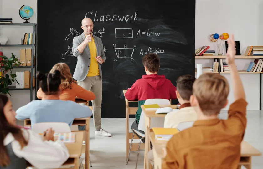Teacher asking a question to the class - SSML, TTS, and STEM accessibility: what educators need to know