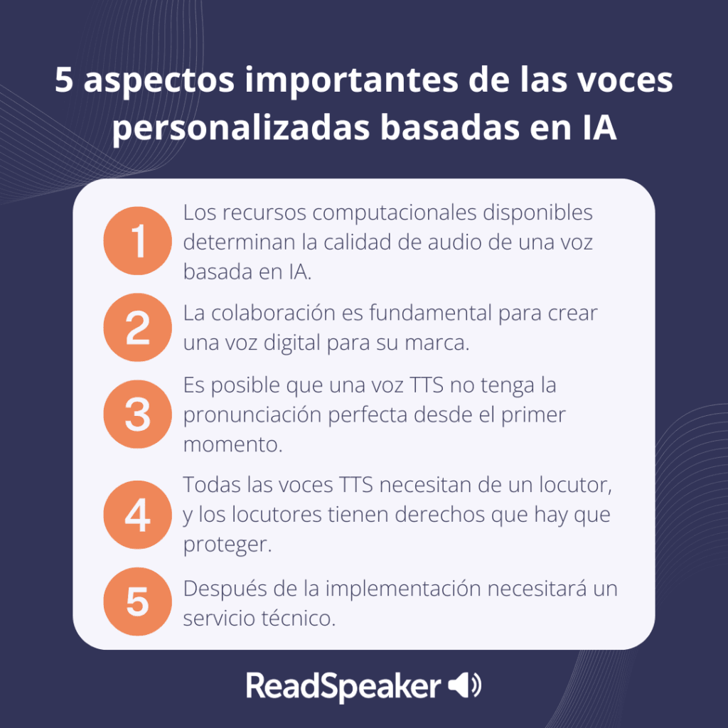 5 datos sobre las voces de IA personalizadas.