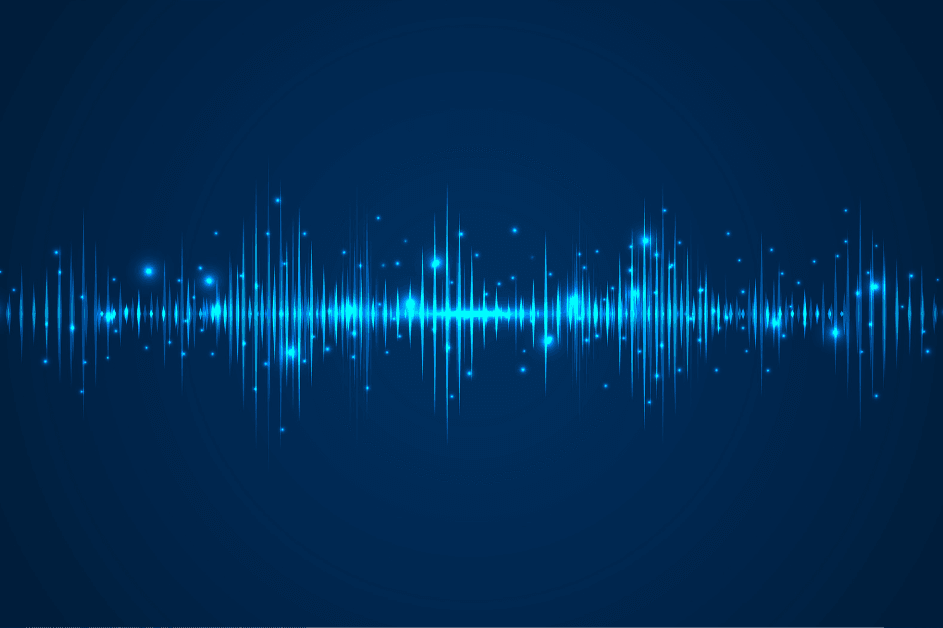A wave representing the sound of a voice.