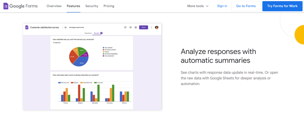 صورة ملتقطة لشاشة تعرضُ نماذج Google Forms المستخدمة لتقييم مدى رضا التّلاميذ عن برامج إمكانيّة الوصول.