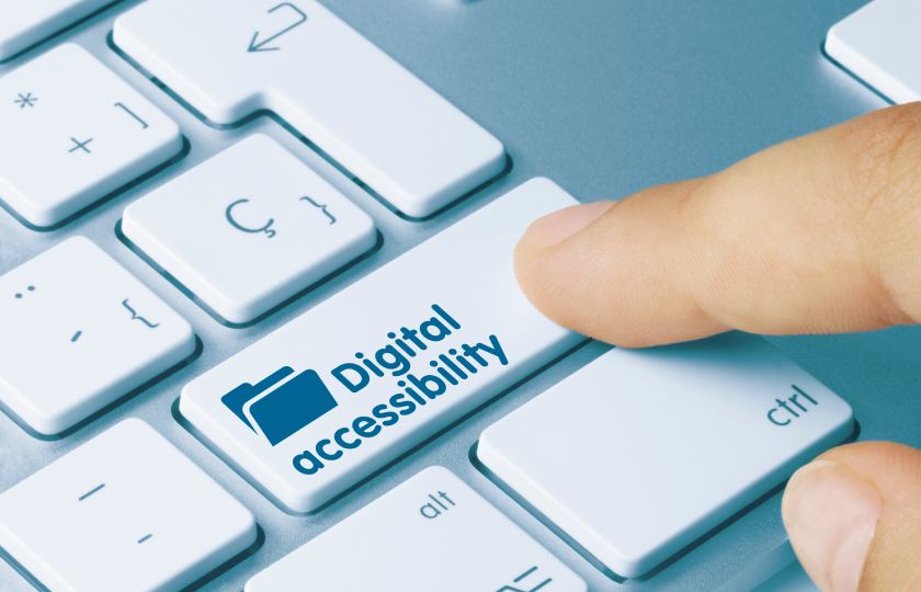 Tasto di accessibilità digitale su una tastiera.