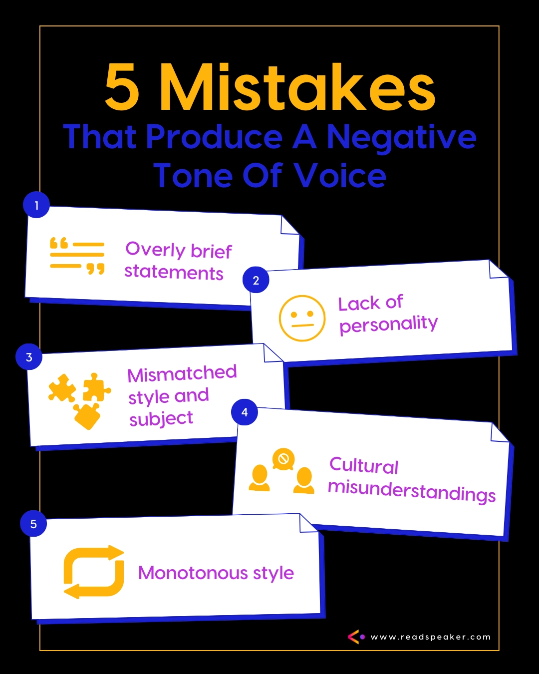 5 mistakes that produce a negative tone of voice