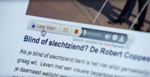 Een voorbeeld van voorleessoftware van ReadSpeaker op een zorgwebsite.