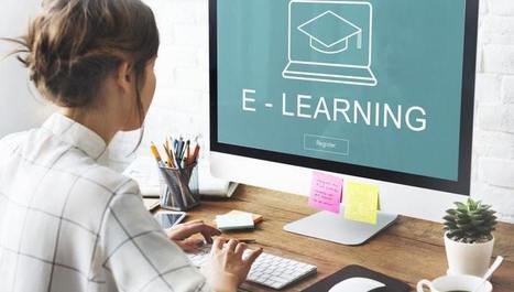 woman taking elearning course