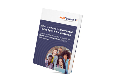 Image of e-Book entitled What you need to know about text to speech for education.